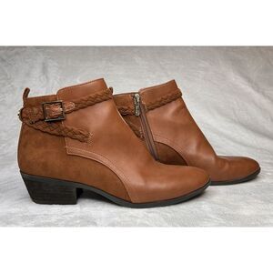 Circus By‎ Sam Edelman Womans Pippa Ankle Boot Brown Size 8.5 M Side Zip